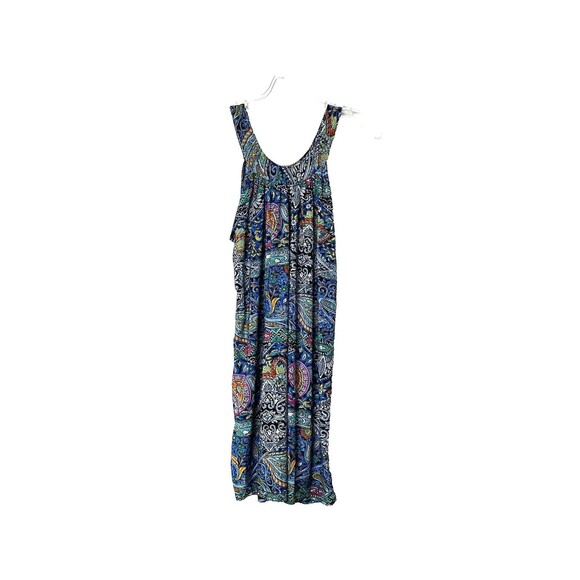 Swing Mini Dress Paisley High Neck Multicolor Size S Jersey - Picture 1 of 8
